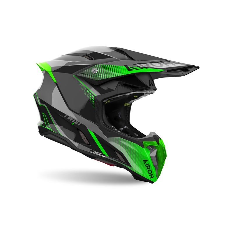 Κράνος Motocross Airoh Twist 3 Shard γυαλιστερό πράσινο