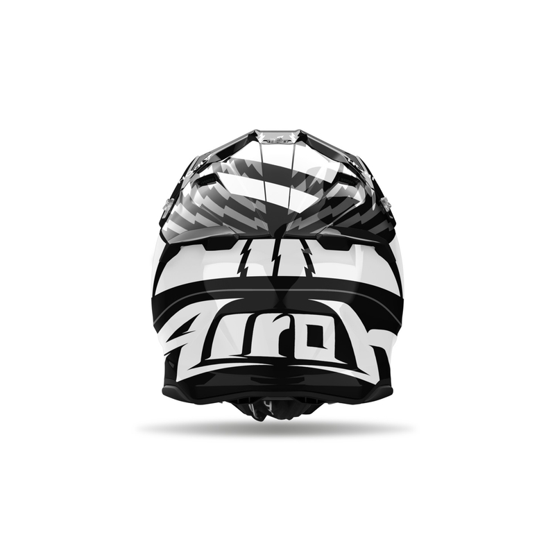 Κράνος Motocross Airoh Twist 3 Thunder γυαλιστερό μαύρο και λευκό
