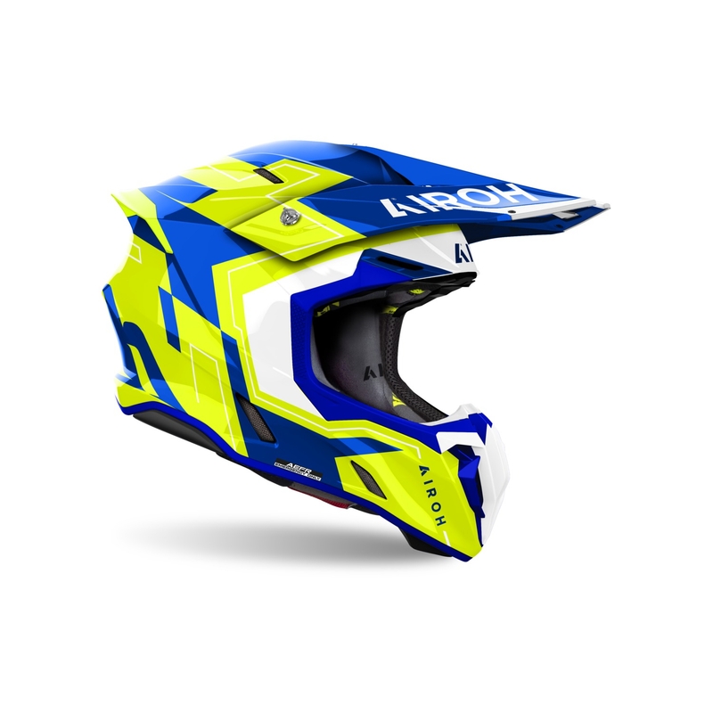 Κράνος Motocross Airoh Twist 3 Dizzy γυαλιστερό μπλε-κίτρινο
