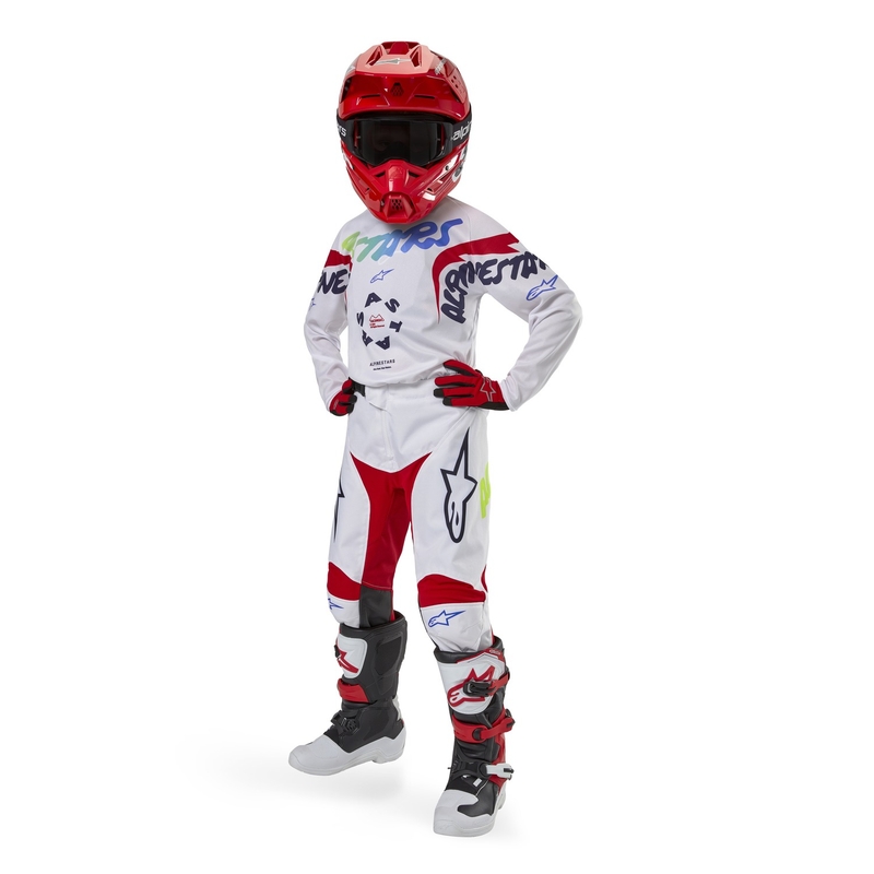 Παιδική φανέλα μοτοκρός Alpinestars Racer Hana σε λευκό χρώμα