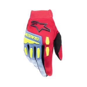 Alpinestars Full Bore 2024 παιδικά γάντια motocross γαλάζιο-κόκκινο-φλούο-κίτρινο-μαύρο