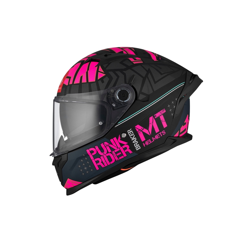 MT BRAKER SV PUNK RIDER B8 μαύρο και ροζ ολοκληρωμένο κράνος μοτοσικλέτας