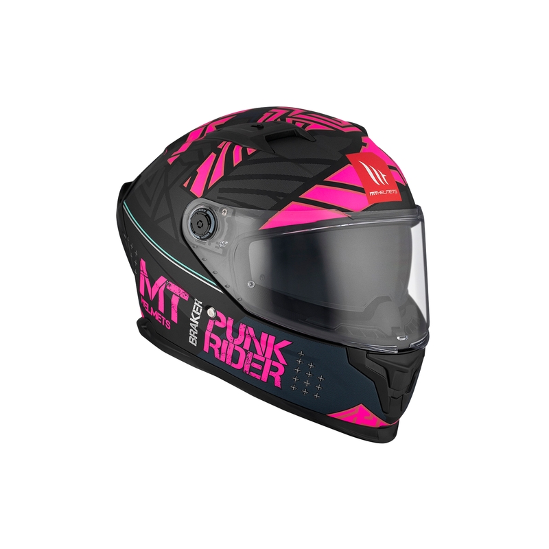 MT BRAKER SV PUNK RIDER B8 μαύρο και ροζ ολοκληρωμένο κράνος μοτοσικλέτας