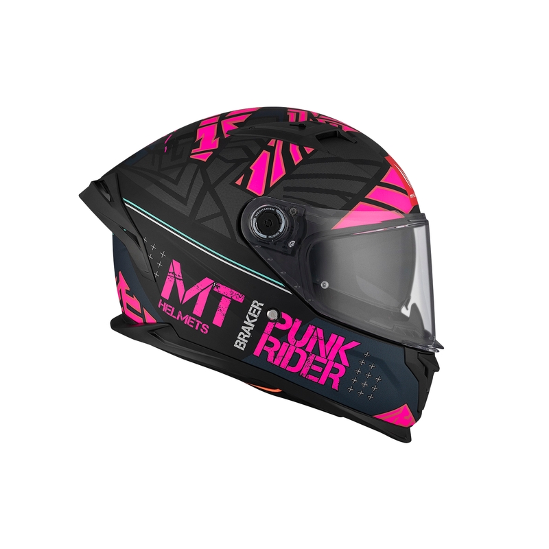 MT BRAKER SV PUNK RIDER B8 μαύρο και ροζ ολοκληρωμένο κράνος μοτοσικλέτας