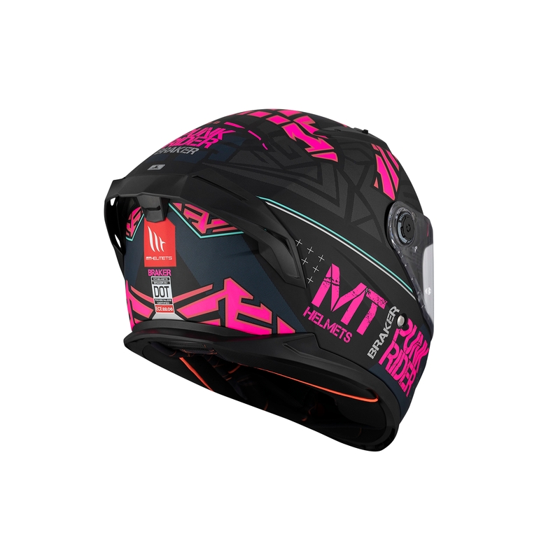 MT BRAKER SV PUNK RIDER B8 μαύρο και ροζ ολοκληρωμένο κράνος μοτοσικλέτας