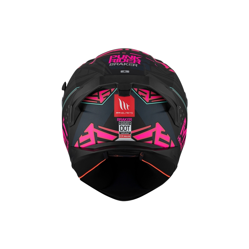 MT BRAKER SV PUNK RIDER B8 μαύρο και ροζ ολοκληρωμένο κράνος μοτοσικλέτας