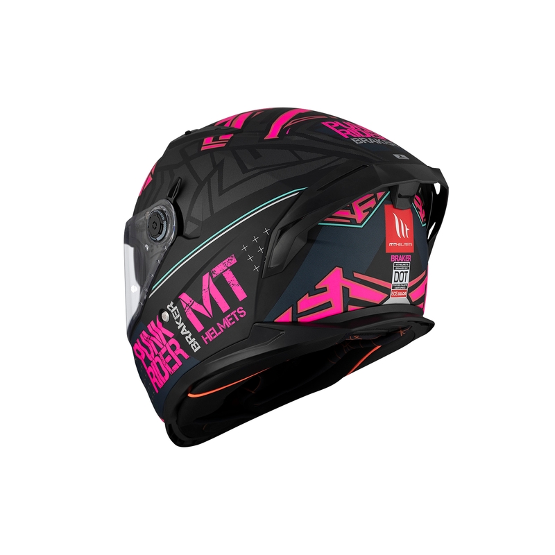 MT BRAKER SV PUNK RIDER B8 μαύρο και ροζ ολοκληρωμένο κράνος μοτοσικλέτας