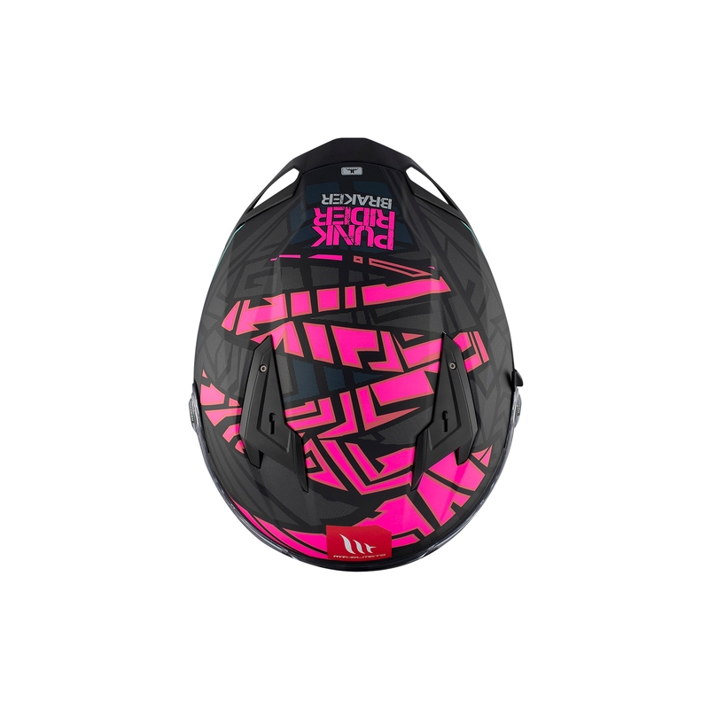 MT BRAKER SV PUNK RIDER B8 μαύρο και ροζ ολοκληρωμένο κράνος μοτοσικλέτας