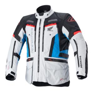 Μπουφάν μοτοσικλέτας Alpinestars Bogota PRO Drystar Honda συλλογή 2024 ανοιχτό γκρι-φλούο κόκκινο-μπλε-μαύρο
