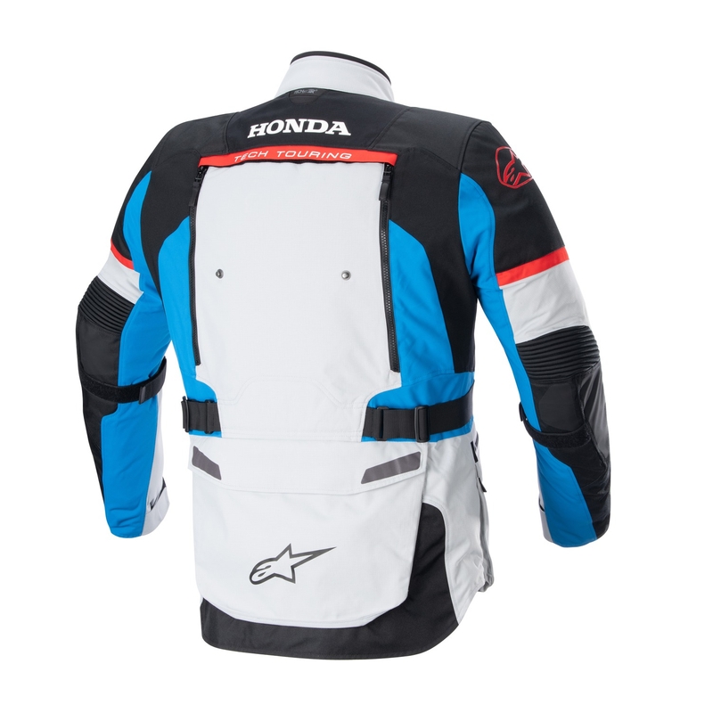 Μπουφάν μοτοσικλέτας Alpinestars Bogota PRO Drystar Honda ανοιχτό γκρι-φλουορ κόκκινο-μπλε-μαύρο