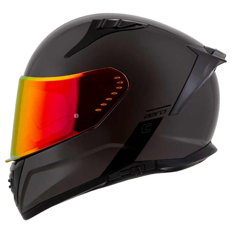 Κράνος μοτοσικλέτας Cassida Aero Super Mono Full Face Γυαλιστερό Μαύρο Χρώμιο-Μαύρο