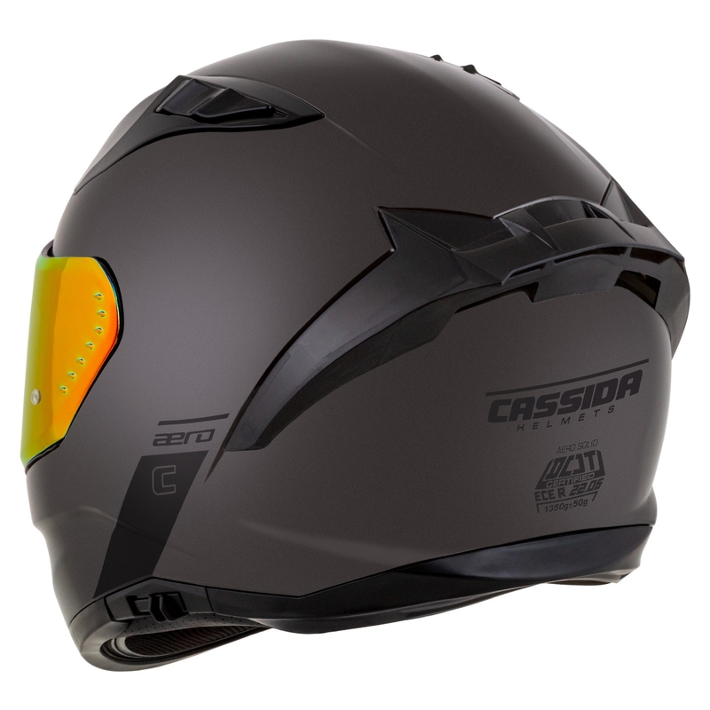 Κράνος μοτοσικλέτας Cassida Aero Super Mono Full Face Γυαλιστερό Μαύρο Χρώμιο-Μαύρο