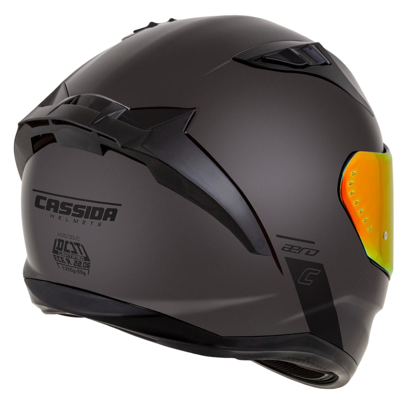 Κράνος μοτοσικλέτας Cassida Aero Super Mono Full Face Γυαλιστερό Μαύρο Χρώμιο-Μαύρο