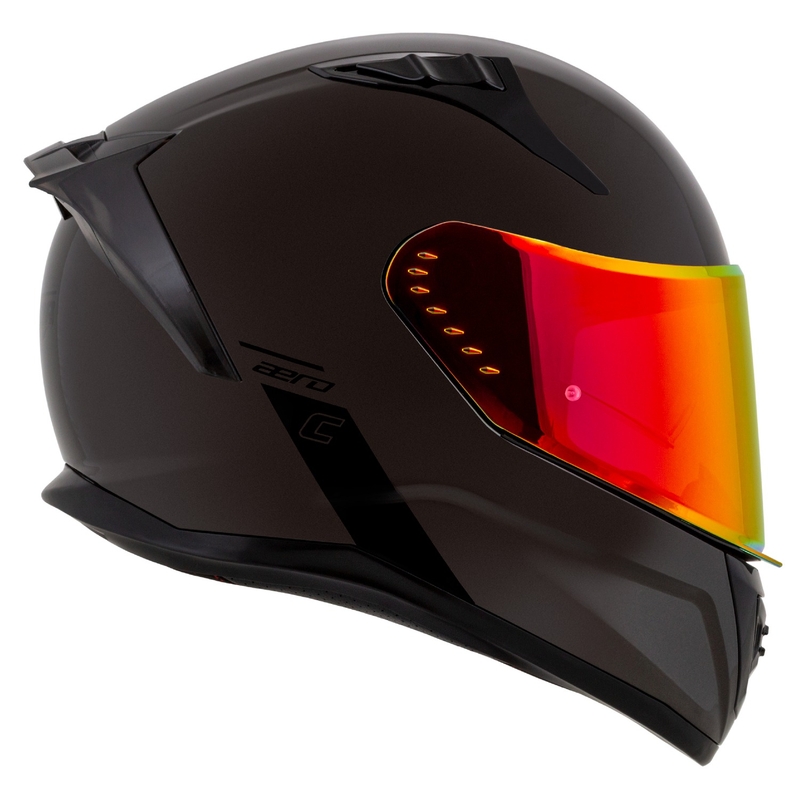 Κράνος μοτοσικλέτας Cassida Aero Super Mono Full Face Γυαλιστερό Μαύρο Χρώμιο-Μαύρο