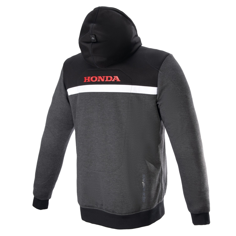 Φούτερ με κουκούλα Alpinestars Chrome Street Honda για μοτοσικλέτα, μαύρο-γκρι-κόκκινο