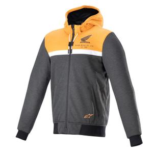 Alpinestars Chrome Street Hoodie Honda Μπουφάν μοτοσικλέτας 2024 μαύρο-γκρι-πορτοκαλί
