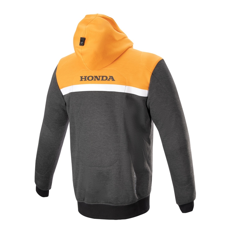 Alpinestars Chrome Street Hoodie Honda Μπουφάν μοτοσικλέτας 2024 μαύρο-γκρι-πορτοκαλί