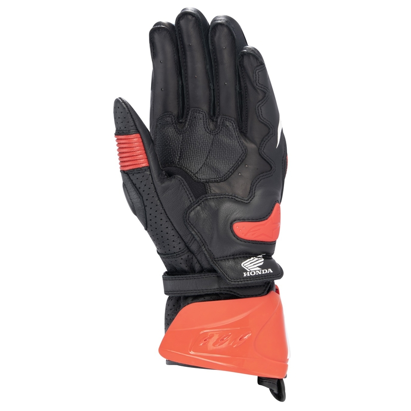 Γάντια μοτοσικλέτας Alpinestars GP PRO R 3 Honda μαύρο-κόκκινο φθορίου-μπλε-λευκό