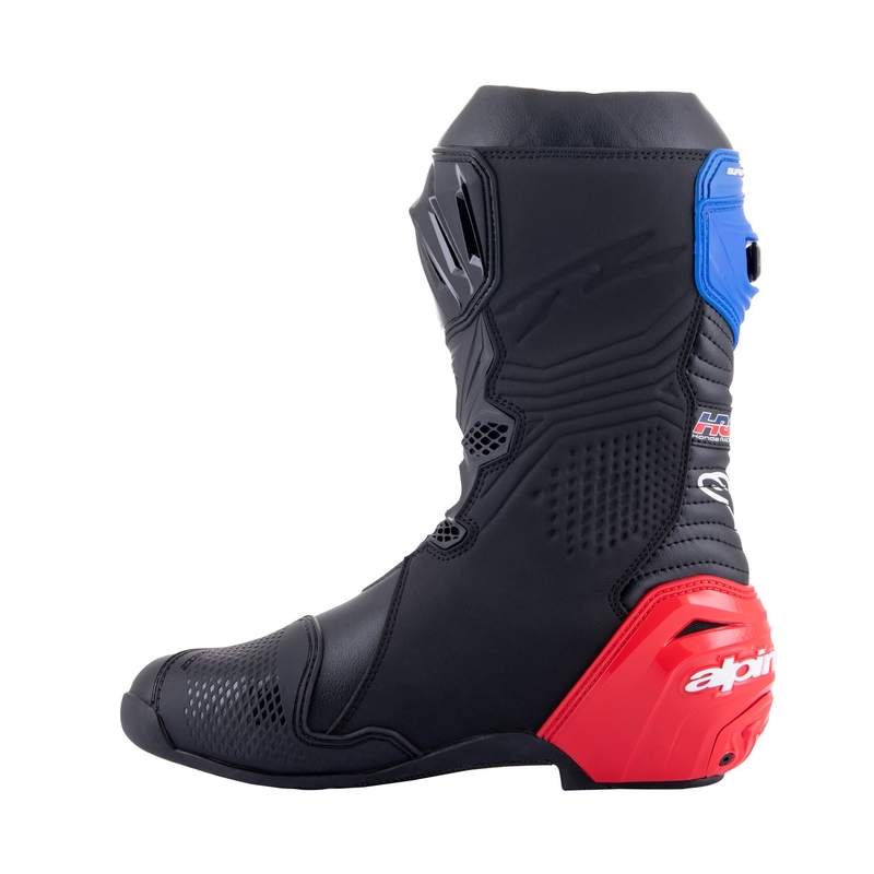 Μπότες μοτοσικλέτας Alpinestars Supertech R Honda μαύρο-κόκκινο φθορίου-μπλε-λευκό