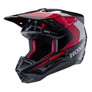 Alpinestars S-M5 Honda Motocross κράνος 2024 μαύρο-κόκκινο-γκρι
