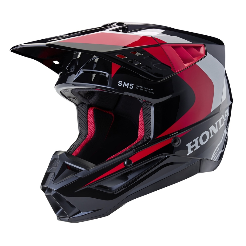 Συλλογή κρανών Alpinestars S-M5 Honda motocross μαύρο-κόκκινο-γκρι