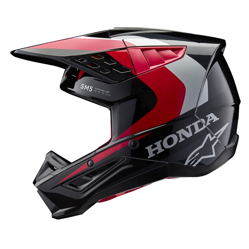 Συλλογή κρανών Alpinestars S-M5 Honda motocross μαύρο-κόκκινο-γκρι