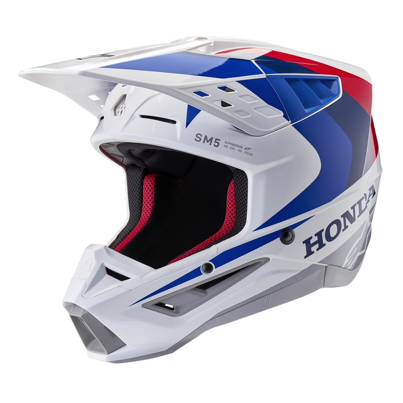 Συλλογή κρανών Alpinestars S-M5 Honda motocross λευκό-μπλε-κόκκινο