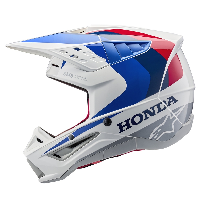 Συλλογή κρανών Alpinestars S-M5 Honda motocross λευκό-μπλε-κόκκινο