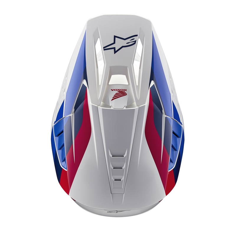Συλλογή κρανών Alpinestars S-M5 Honda motocross λευκό-μπλε-κόκκινο