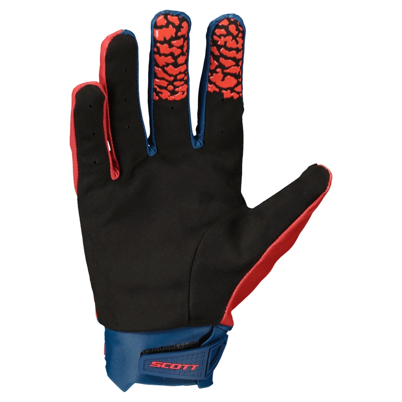 Γάντια Motocross SCOTT EVO TRACK μπλε-νεοκόκκινο