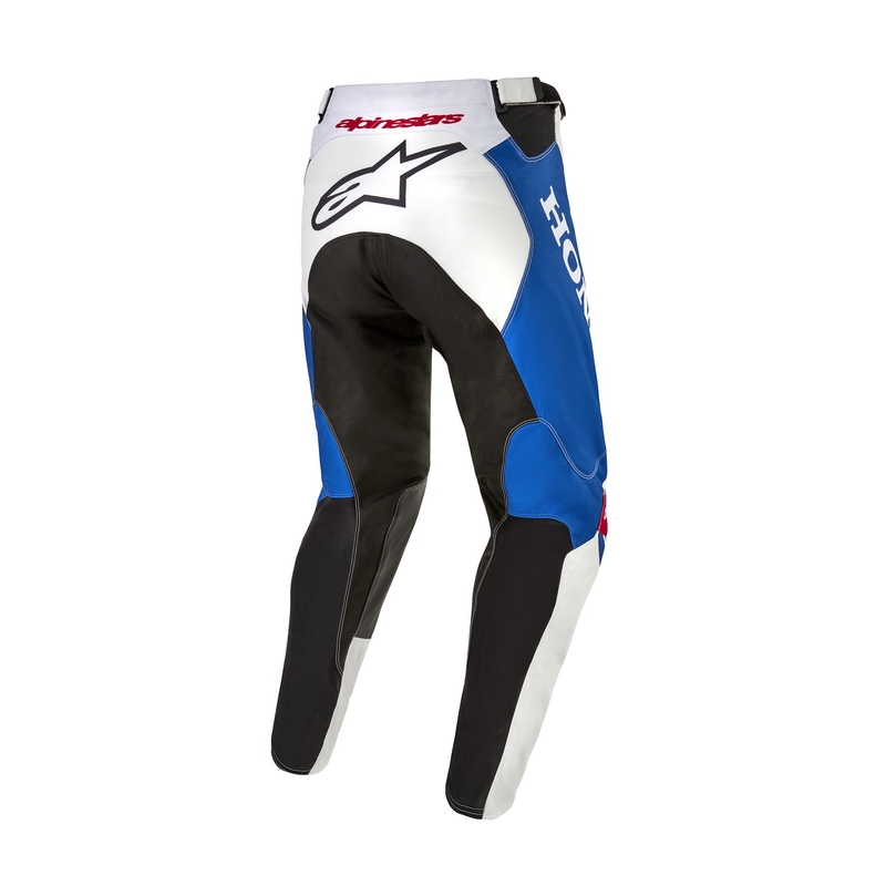 Παντελόνι μοτοκρός της συλλογής Alpinestars Racer Iconic Honda λευκό-μπλε-κόκκινο-μαύρο
