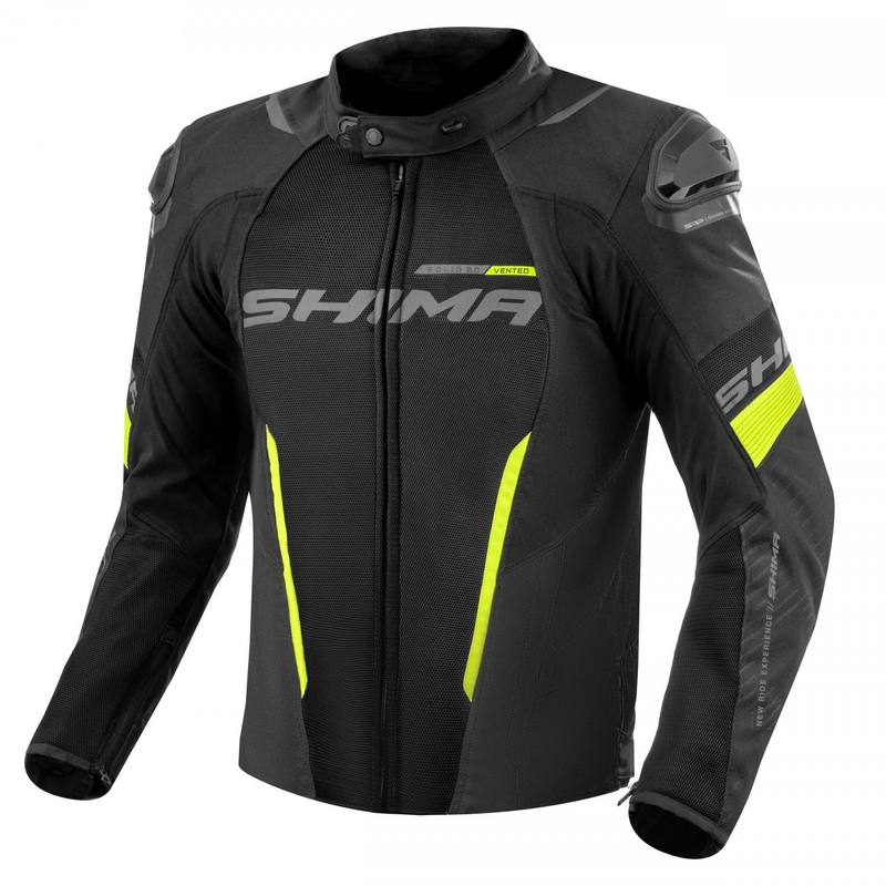 Μπουφάν μοτοσικλέτας Shima Solid 2.0 Vent μαύρο-fluo κίτρινο