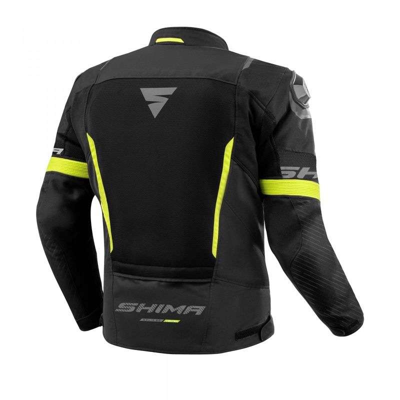 Μπουφάν μοτοσικλέτας Shima Solid 2.0 Vent μαύρο-fluo κίτρινο