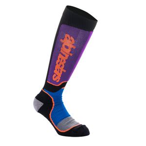 Κάλτσες Alpinestars MX Plus μαύρο-πορτοκαλί-μοβ-μπλε-γκρι