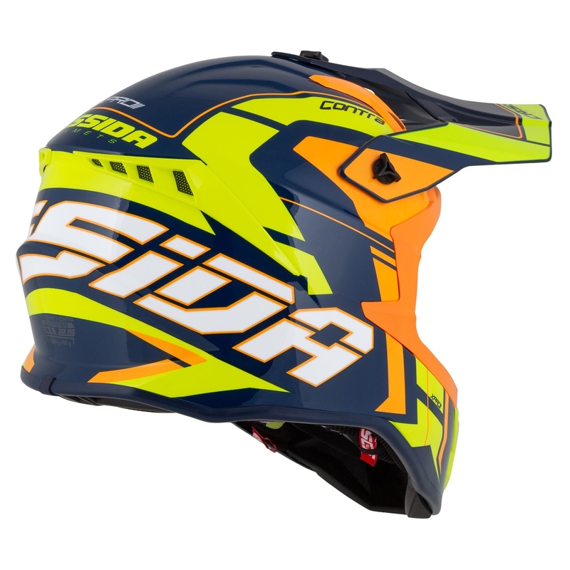Cassida Cross Pro 2 Contra fluo κίτρινο-πορτοκαλί-μπλε κράνος motocross