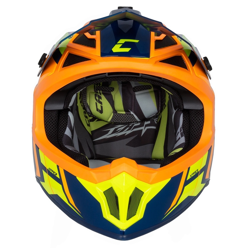 Cassida Cross Pro 2 Contra fluo κίτρινο-πορτοκαλί-μπλε κράνος motocross