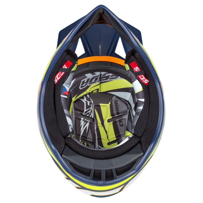 Cassida Cross Pro 2 Contra fluo κίτρινο-πορτοκαλί-μπλε κράνος motocross