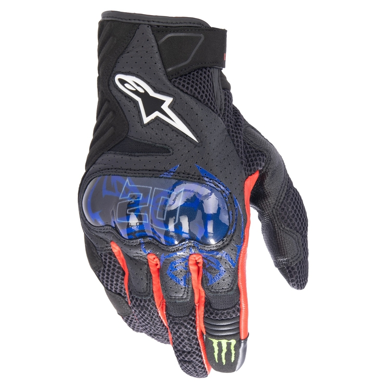 Alpinestars SMX-1 Air 2 Monster FQ20 Μαύρο-κόκκινο-μπλε-λευκό-πράσινο γάντια μοτοσικλέτας