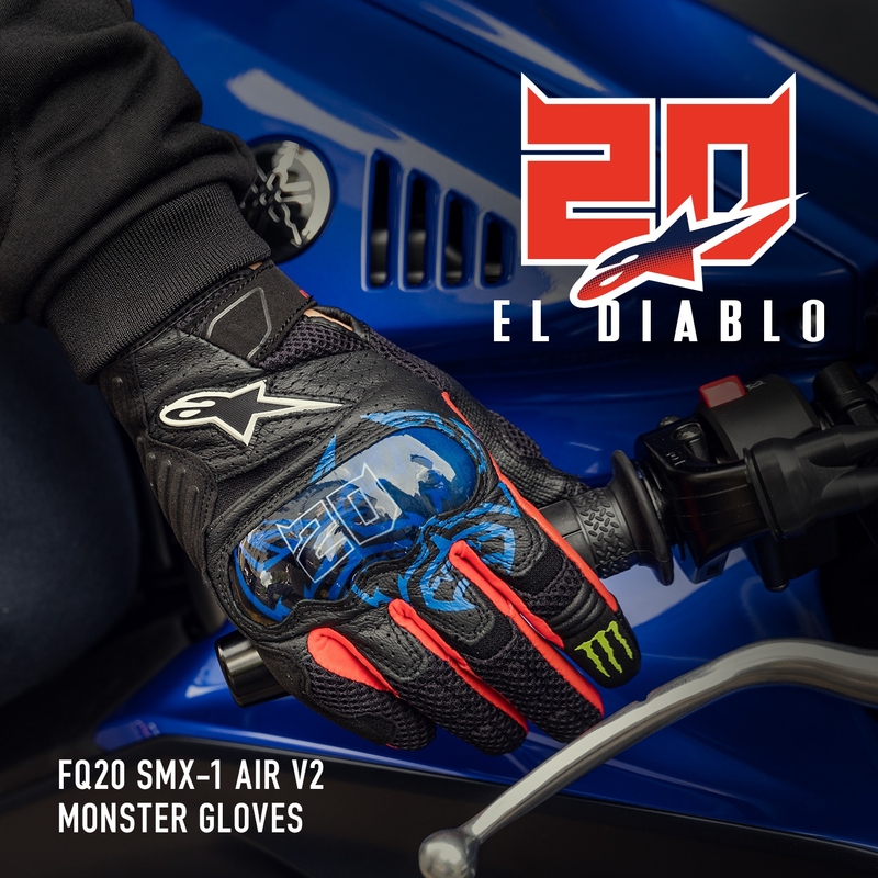 Alpinestars SMX-1 Air 2 Monster FQ20 Μαύρο-κόκκινο-μπλε-λευκό-πράσινο γάντια μοτοσικλέτας