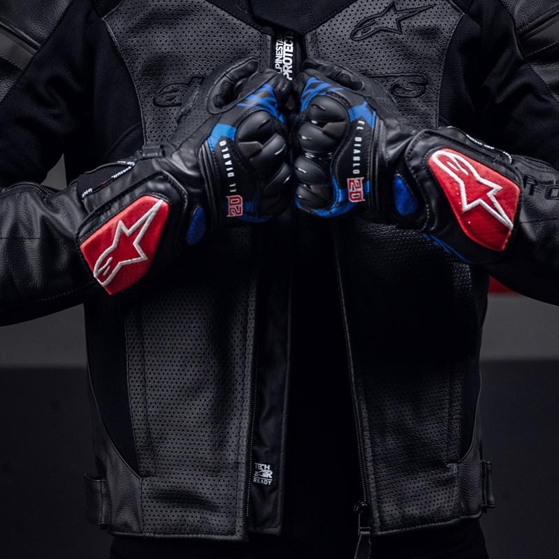 Alpinestars SP-8 3 Monster FQ20 Μαύρο-κόκκινο-μπλε-λευκό Γάντια μοτοσικλέτας
