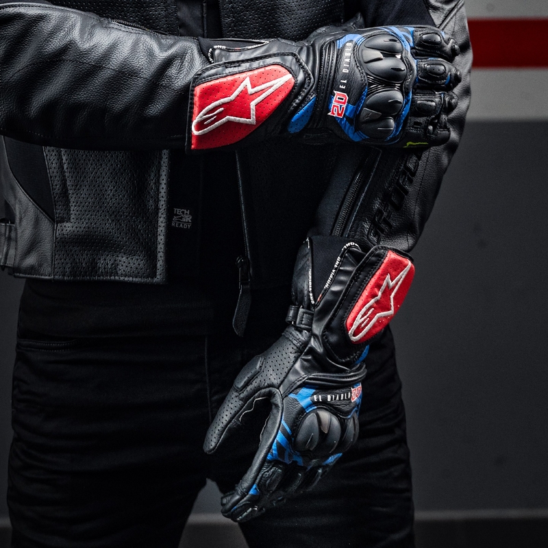 Alpinestars SP-8 3 Monster FQ20 Μαύρο-κόκκινο-μπλε-λευκό Γάντια μοτοσικλέτας