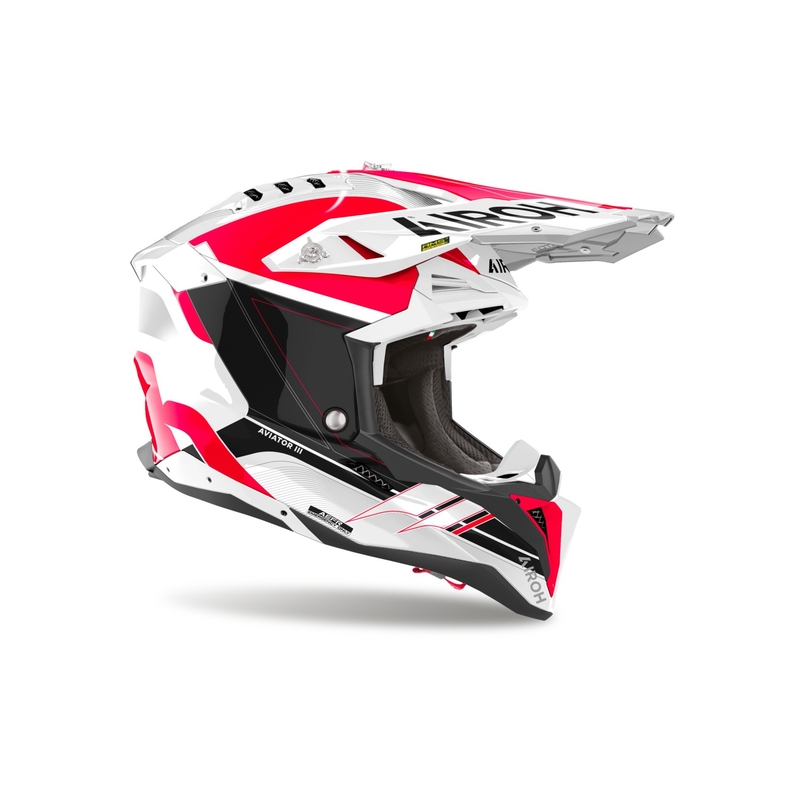 Κράνος Airoh Aviator 3 Saber Motocross Γυαλιστερό Κόκκινο