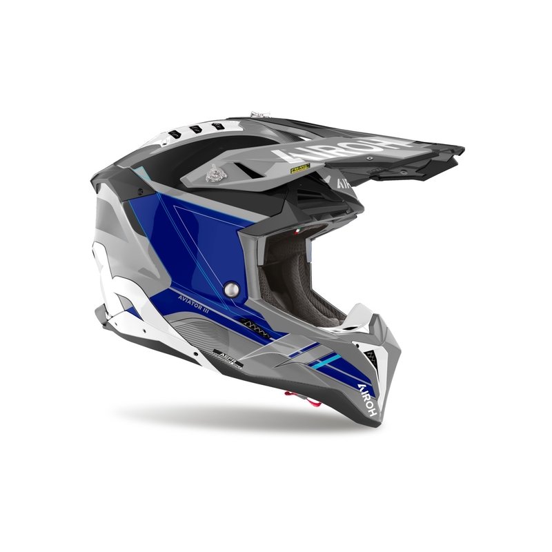 Κράνος Motocross Airoh Aviator 3 Saber γυαλιστερό μπλε