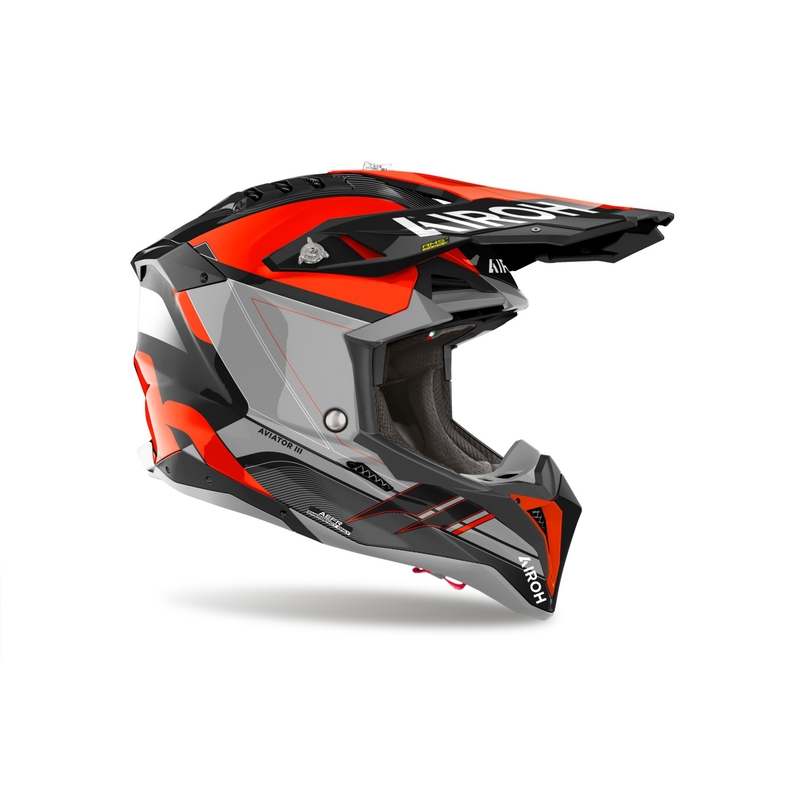 Κράνος Motocross Airoh Aviator 3 Saber γυαλιστερό πορτοκαλί