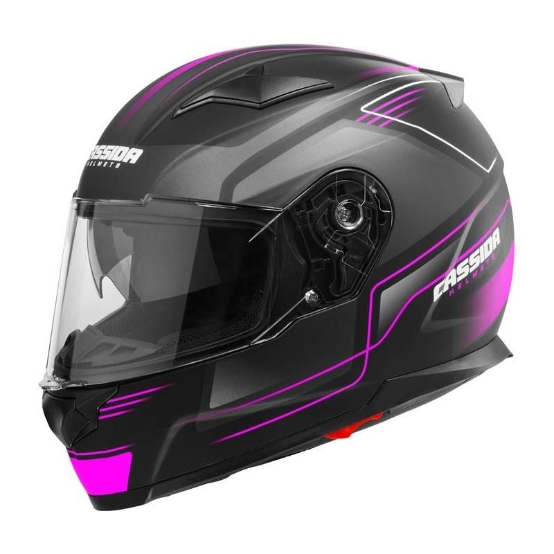 Přilba na motorku Cassida Apex Fusion černo-růžovo-bílá