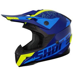 Παιδικό κράνος μοτοκρός Shot Pulse Airfit γυαλιστερό μπλε-φλούο κίτρινο προσφορά