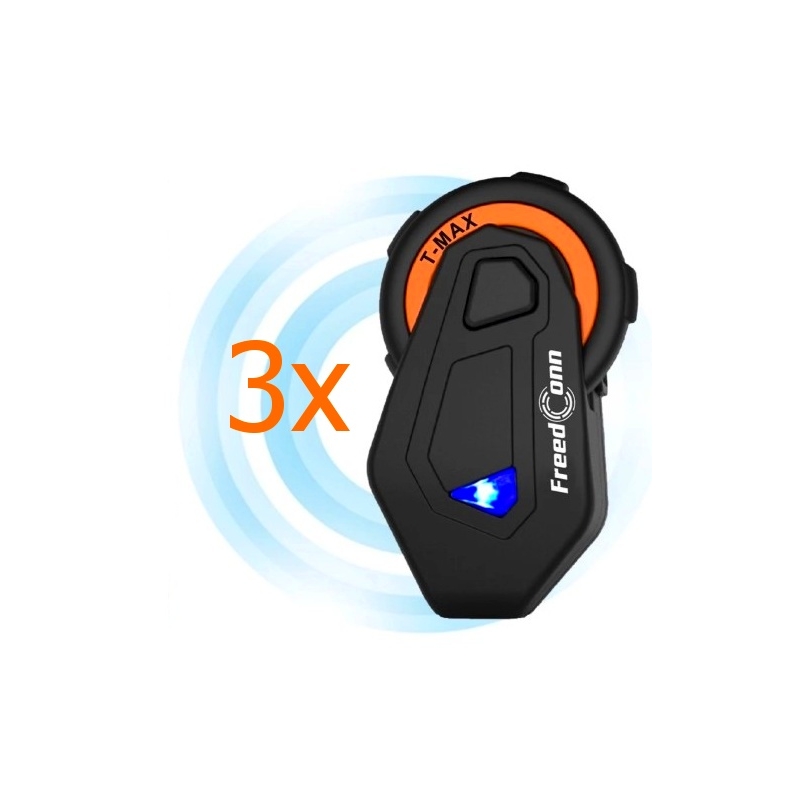 Σετ 3 συσκευών ενδοεπικοινωνίας Bluetooth T-MAX