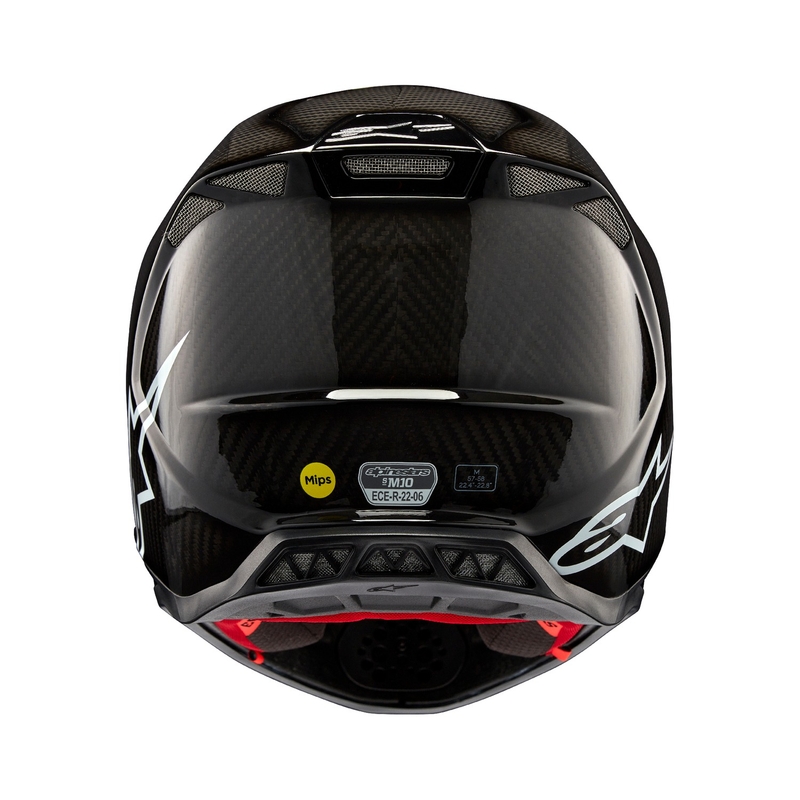 Alpinestars Supertech S-M10 Στερεό γυαλιστερό κράνος Motocross άνθρακα