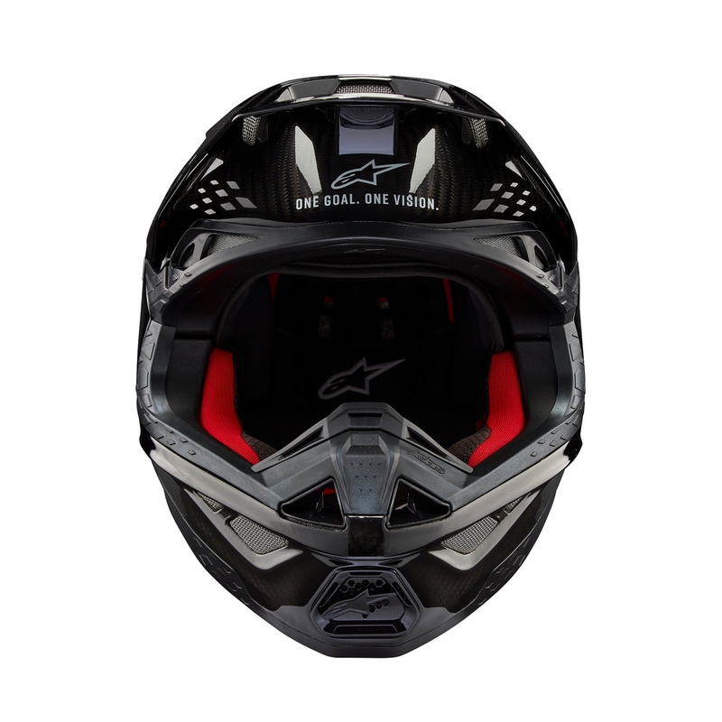 Alpinestars Supertech S-M10 Στερεό γυαλιστερό κράνος Motocross άνθρακα