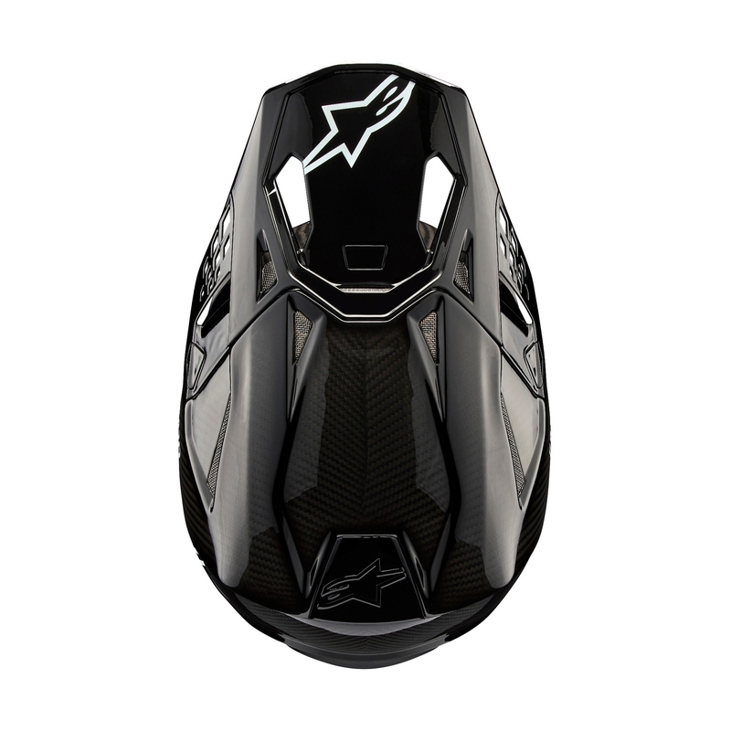 Alpinestars Supertech S-M10 Στερεό γυαλιστερό κράνος Motocross άνθρακα